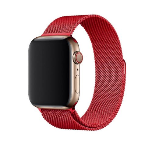 Apple Watch 38 40 41 mm milano fém óraszíj piros