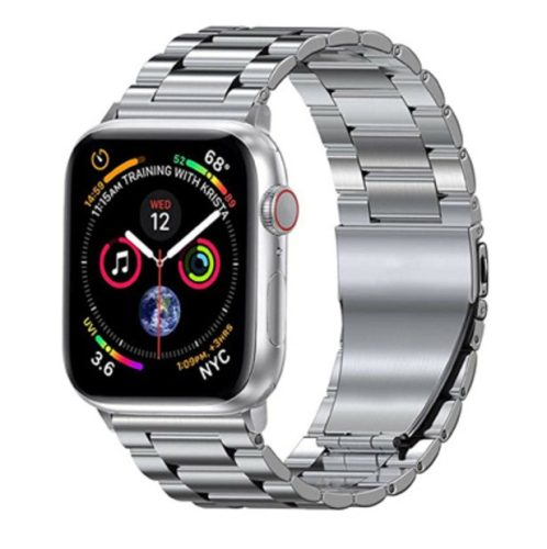 Apple Watch 42 44 45 49 mm rozsdamentes acél óraszíj ezüst