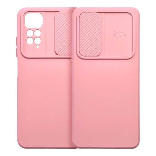 Xiaomi Redmi 12C ütésálló szilikon tok eltolható kamera védővel halvány rózsaszín