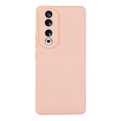 Apple Iphone 15 Pro Max kameravédős erősített szilikon tok pastel velúr belső púder