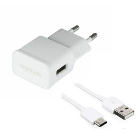   Hálózati töltőfej Samsung EP-TA200EWE Type-c kimenet 2A + Type-c adatkábel csomagolás nélkül gyári fekete