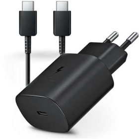   Hálózati töltőfej Samsung EP-TA800EBE PD Type-c kimenet 25W 3A + Type-c adatkábel bliszteres gyári fekete