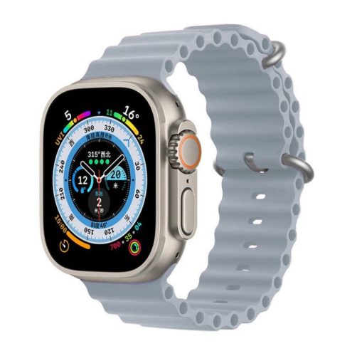 Apple Watch 38 40 41 mm ocean sport óraszíj világos szürke