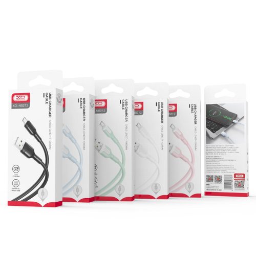 Töltő és adatkábel XO NB212 Usb A Micro Usb 100cm 2,1a Fekete