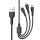 Töltő és adatkábel XO NB230 3in1 100cm 2,4a Fekete
