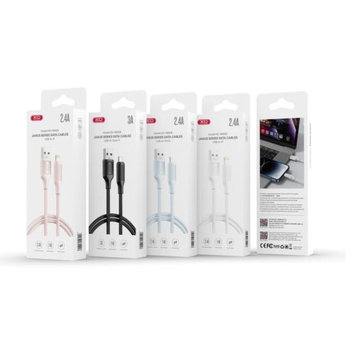 Töltő és adatkábel XO NB265 Lightning - USB 100cm 2,4A fekete