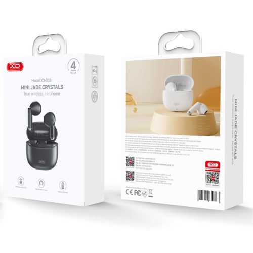  Vezeték nélküli fülhallgató XO X33 TWS töltő tokkal fekete