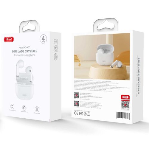  Vezeték nélküli fülhallgató XO X33 TWS töltő tokkal fehér