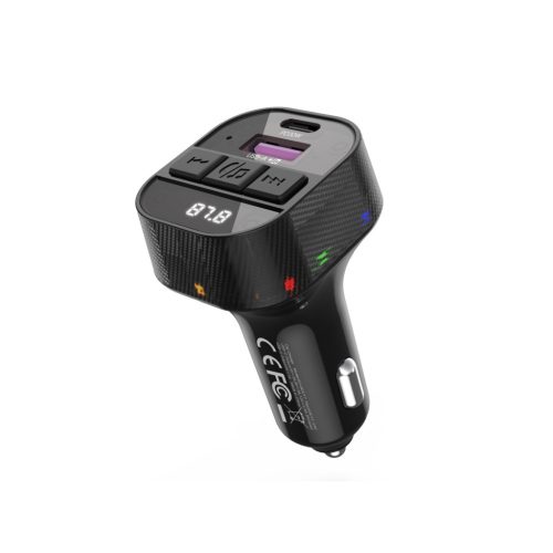 Fm Transmitter XO BCC17 Autós töltő Bluetooth Usb A Type-c bemenet kábellel