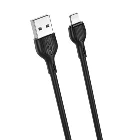   Töltő és adatkábel XO NB200 Lightning - USB 100cm 2,1A fekete
