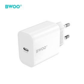   Hálózati töltőfej BWOO CDA233 PD 20W gyors töltő adapter Type-c aljzattal fehér