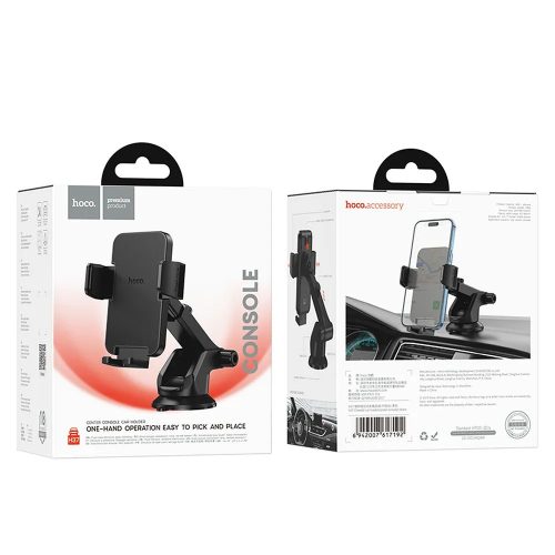 Hoco H37 autós telefon tartó tapadókorongos műszelfalra / szélvédőre fekete