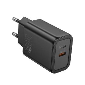   Hálózati töltőfej Hoco N60 PD 20W gyors töltő adapter Type-c aljzattal fekete