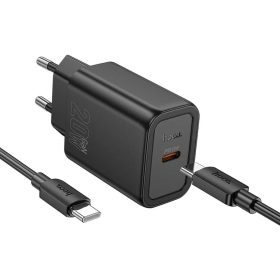   Hálózati töltőfej Hoco N60 PD 20W gyors töltő adapter Type-c kábellel fehér