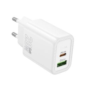   Hálózati töltőfej Hoco N61 PD 20W gyors töltő adapter USB-A Type-c aljzattal fehér