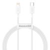 Töltő és adatkábel Baseus Superior CATLYS-C01 PD 20W Type-C Lightning 150cm fehér