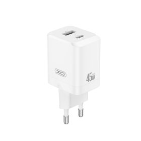   Hálózati töltőfej XO CE36 Type-c USB-A PD 45W gyors töltő adapter fehér