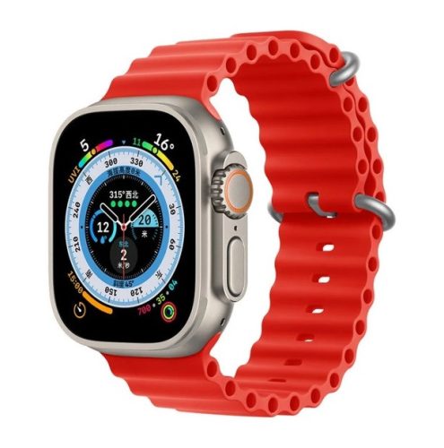 Apple Watch 42 44 45 49 mm ocean sport óraszíj piros