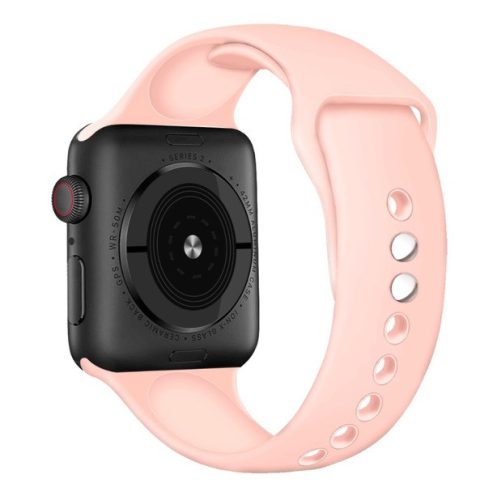 Apple Watch 42 44 45 49 mm szilikon óraszíj púder