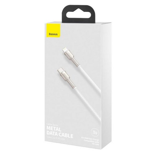 Töltő és adatkábel Baseus CATLJK-B02 PD 20W Lightning szövet 100cm fehér