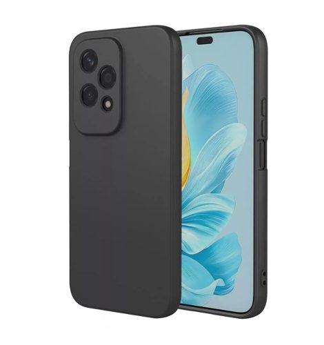 Honor 400 Lite kameravédős erősített szilikon telefon tok fekete