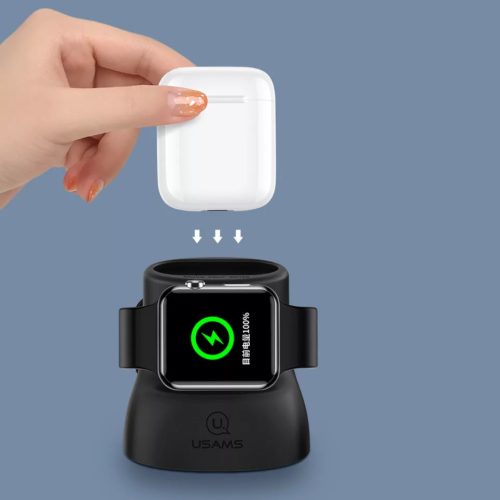 Töltő állomás Apple Watch Airpods töltésére Usams ZJ051 Szürke