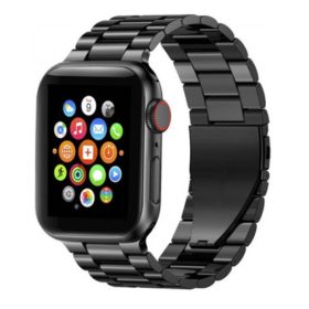   Apple Watch 42 44 45 49 mm rozsdamentes acél óraszíj fekete