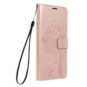   Samsung Galaxy S22 Plus oldalra nyíló könyv tok Ág minta rose gold