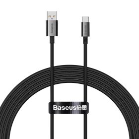   Töltő és adatkábel Baseus Superior Type-c USB-A 200cm 100W 5A erősített fekete