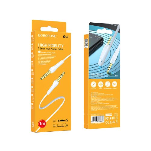 Aux kábel Borofone BL6 3.5 jack - 3.5 jack 1m fehér