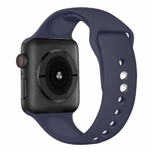 Apple Watch 42 44 45 49 mm szilikon óraszíj sötétkék