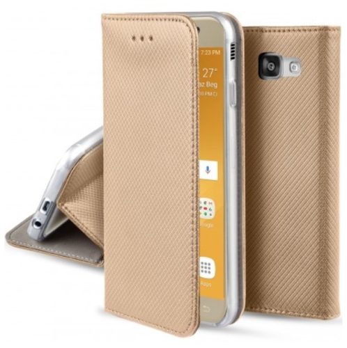 Samsung Galaxy A03S nyitható flip tok arany