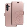 Samsung Galaxy A16 oldalra nyíló könyv tok Teddy Bear rozé arany