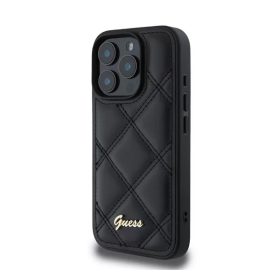   Apple Iphone 16 Pro Guess PU LEATHER QUILTED szilikon tok fekete