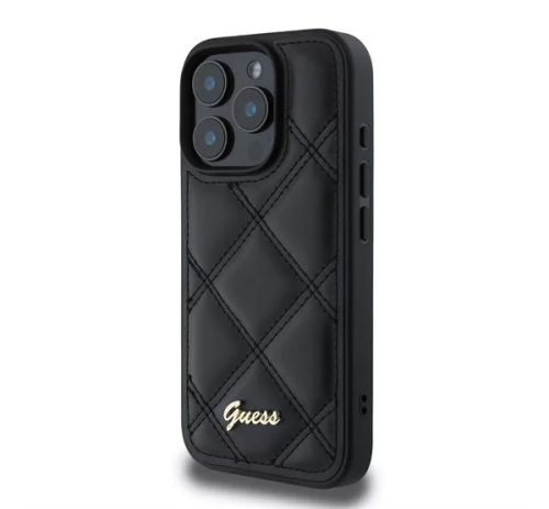 Apple Iphone 16 Pro Guess PU LEATHER QUILTED szilikon tok fekete