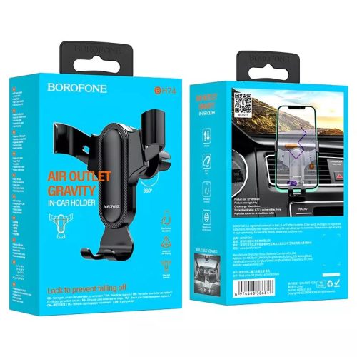 Setty autós telefon tartó szellőzőrácsra rögzíthető gravitációs rögzítés fekete