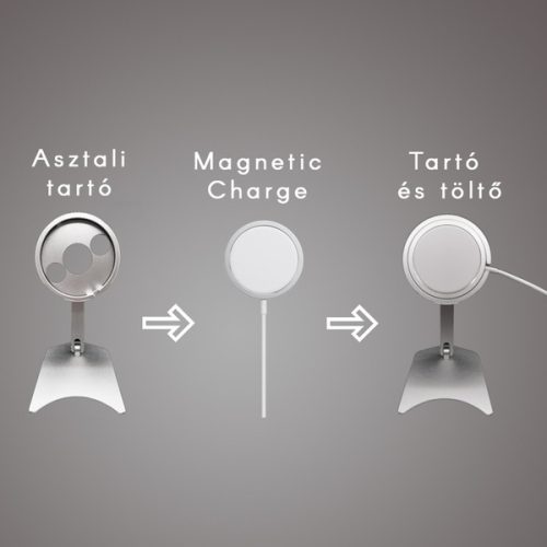 Vezeték nélküli töltő Magsafe asztali tartóval fehér