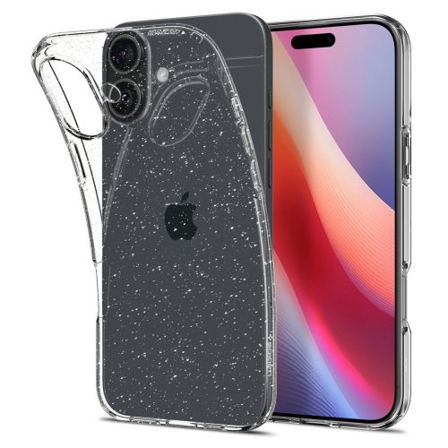 Apple Iphone 16 1,3mm csillogó csillámos szilikon tok átlátszó