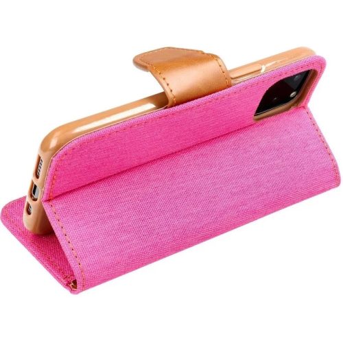 Samsung Galaxy S21 FE oldalra nyíló könyv tok Canvas Rózsaszín