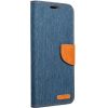 Xiaomi Redmi Note 12 5G oldalra nyíló könyv tok Canvas Sötétkék