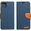 Xiaomi Redmi Note 12 5G oldalra nyíló könyv tok Canvas Sötétkék