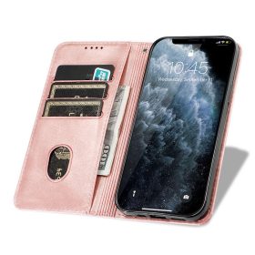   Samsung Galaxy A23 5G oldalra nyíló könyv tok sok zsebbel rozé arany