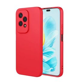   Honor 200 Lite kameravédős erősített szilikon tok pastel piros